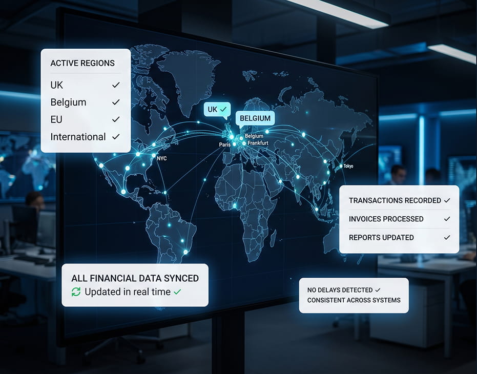 global accounting outsourcing services across UK Belgium and international markets by Transmac