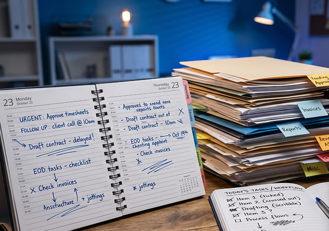 lack of structured administrative process leading to inefficiencies and missed steps